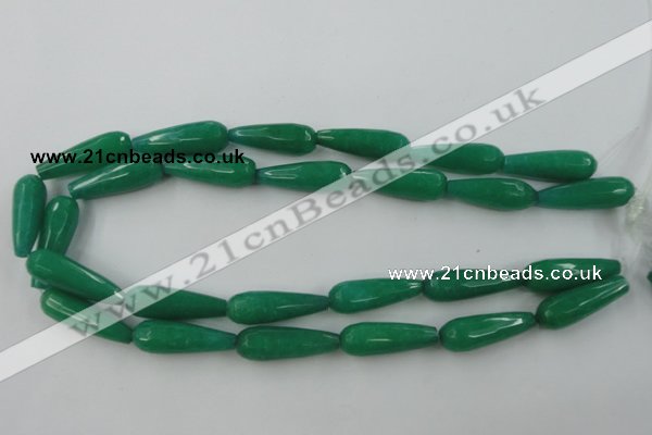 CCN986 15.5 inches 10*30mm faceted teardrop candy jade beads