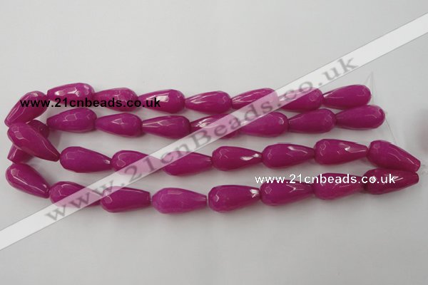 CCN989 15.5 inches 13*25mm faceted teardrop candy jade beads