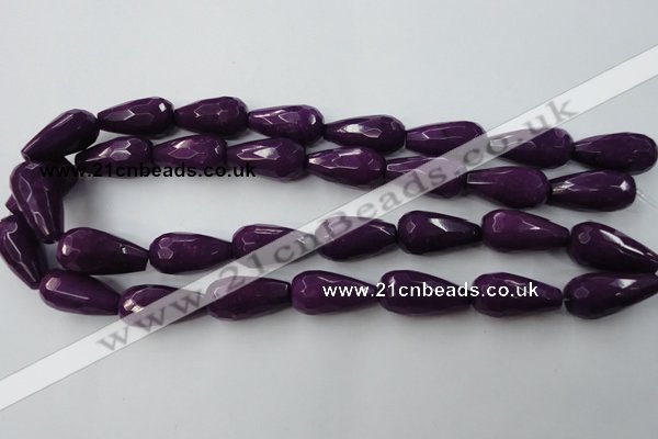 CCN991 15.5 inches 13*25mm faceted teardrop candy jade beads