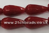 CCN992 15.5 inches 13*25mm faceted teardrop candy jade beads