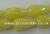 CCN993 15.5 inches 13*25mm faceted teardrop candy jade beads