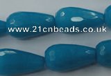 CCN994 15.5 inches 13*25mm faceted teardrop candy jade beads