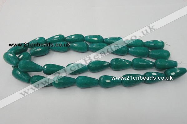 CCN995 15.5 inches 13*25mm faceted teardrop candy jade beads