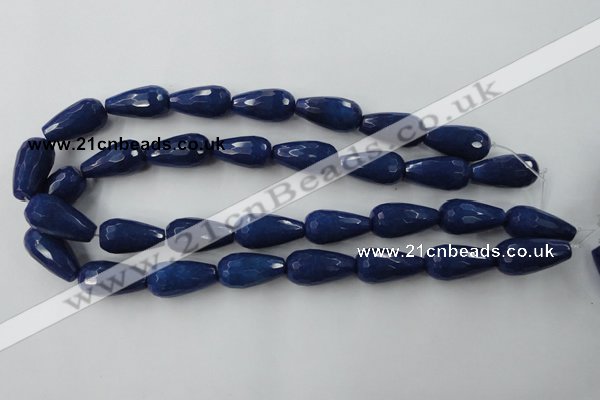 CCN999 15.5 inches 13*25mm faceted teardrop candy jade beads