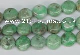 CCO110 15.5 inches 10mm flat round dyed natural chrysotine beads