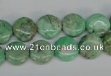 CCO111 15.5 inches 12mm flat round dyed natural chrysotine beads