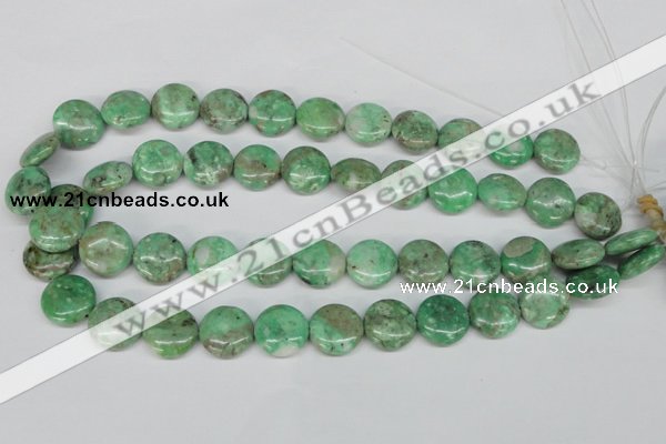 CCO112 15.5 inches 16mm flat round dyed natural chrysotine beads