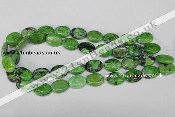 CCO137 15.5 inches 15*20mm oval dyed natural chrysotine beads