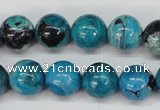 CCO166 15.5 inches 15mm round dyed natural chrysotine beads