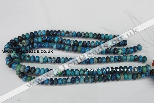 CCO171 15.5 inches 6*10mm rondelle dyed natural chrysotine beads