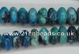 CCO172 15.5 inches 6*12mm rondelle dyed natural chrysotine beads