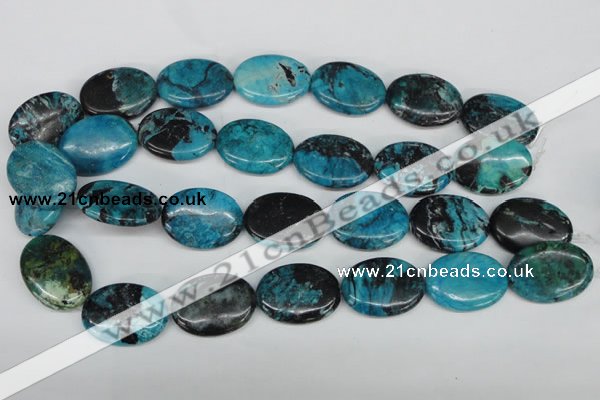 CCO181 15.5 inches 22*30mm oval dyed natural chrysotine beads