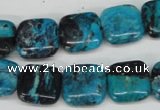 CCO185 15.5 inches 14*14mm square dyed natural chrysotine beads