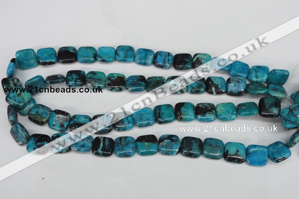 CCO185 15.5 inches 14*14mm square dyed natural chrysotine beads