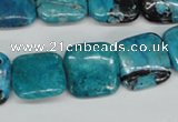 CCO186 15.5 inches 18*18mm square dyed natural chrysotine beads