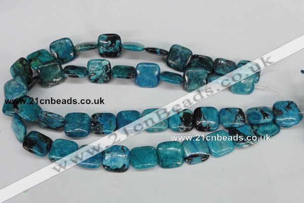 CCO186 15.5 inches 18*18mm square dyed natural chrysotine beads