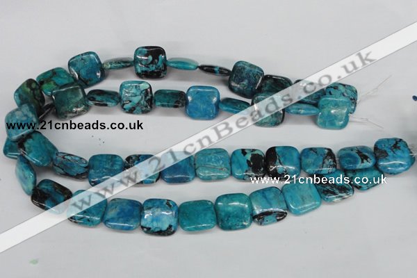 CCO187 15.5 inches 22*22mm square dyed natural chrysotine beads