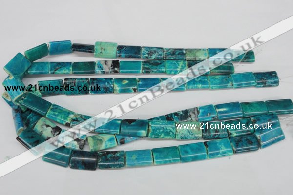 CCO198 15.5 inches 13*18mm flat tube dyed natural chrysotine beads