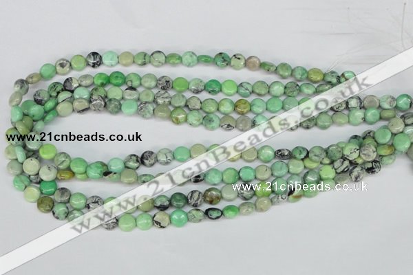 CCO31 15.5 inches 8mm flat round natural chrysotine beads