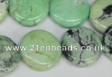 CCO33 15.5 inches 20mm flat round natural chrysotine beads