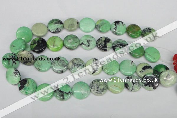 CCO33 15.5 inches 20mm flat round natural chrysotine beads