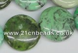 CCO34 15.5 inches 25mm flat round natural chrysotine beads