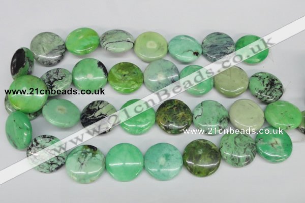 CCO34 15.5 inches 25mm flat round natural chrysotine beads