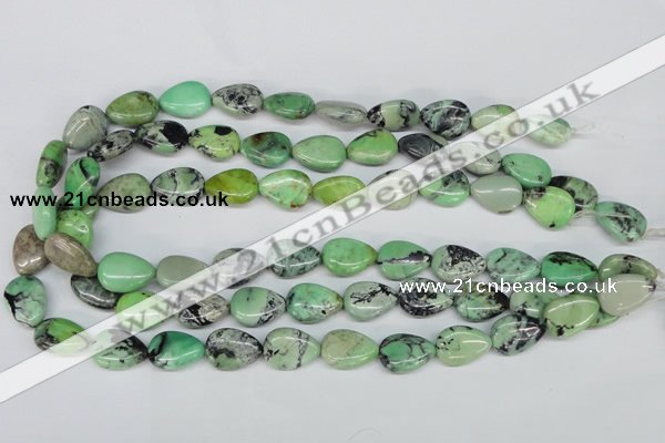 CCO39 15.5 inches 13*18mm flat teardrop natural chrysotine beads