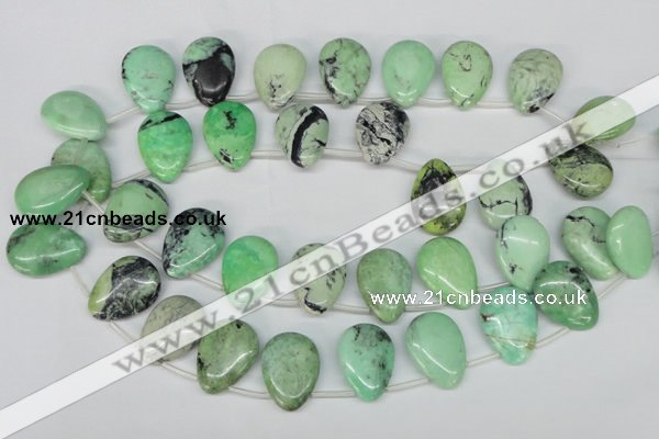 CCO49 Top-drilled 18*25mm flat teardrop natural chrysotine beads