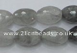 CCQ100 15.5 inches 13*18mm faceted rice cloudy quartz beads