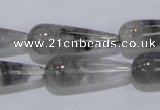 CCQ105 15.5 inches 10*30mm teardrop cloudy quartz beads wholesale