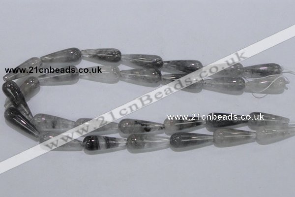 CCQ105 15.5 inches 10*30mm teardrop cloudy quartz beads wholesale