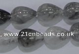 CCQ106 15.5 inches 13*18mm teardrop cloudy quartz beads wholesale