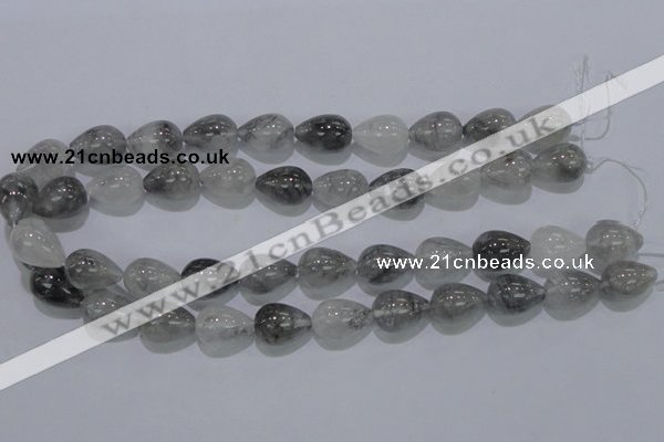 CCQ106 15.5 inches 13*18mm teardrop cloudy quartz beads wholesale