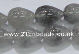 CCQ107 15.5 inches 15*20mm teardrop cloudy quartz beads wholesale