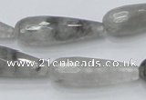 CCQ109 15.5 inches 10*30mm faceted teardrop cloudy quartz beads