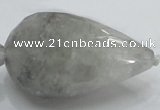 CCQ114 15.5 inches 30*50mm faceted teardrop cloudy quartz beads