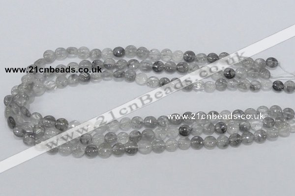 CCQ115 15.5 inches 8mm coin cloudy quartz beads wholesale