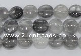 CCQ116 15.5 inches 10mm coin cloudy quartz beads wholesale