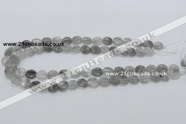 CCQ117 15.5 inches 12mm coin cloudy quartz beads wholesale