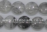 CCQ118 15.5 inches 15mm coin cloudy quartz beads wholesale