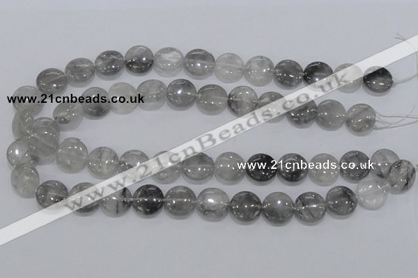 CCQ118 15.5 inches 15mm coin cloudy quartz beads wholesale