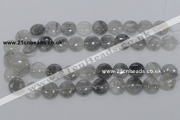 CCQ119 15.5 inches 18mm coin cloudy quartz beads wholesale