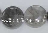 CCQ121 15.5 inches 25mm coin cloudy quartz beads wholesale