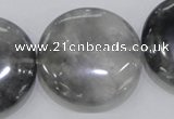 CCQ123 15.5 inches 40mm coin cloudy quartz beads wholesale