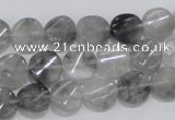 CCQ126 15.5 inches 10mm twisted coin cloudy quartz beads wholesale