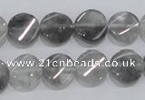 CCQ127 15.5 inches 12mm twisted coin cloudy quartz beads wholesale