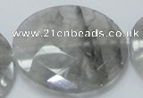 CCQ142 15.5 inches 50mm faceted coin cloudy quartz beads wholesale