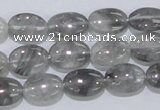 CCQ145 15.5 inches 10*14mm oval cloudy quartz beads wholesale