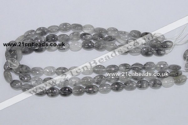 CCQ145 15.5 inches 10*14mm oval cloudy quartz beads wholesale